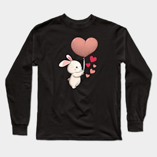 Rabbit with Hearts Long Sleeve T-Shirt